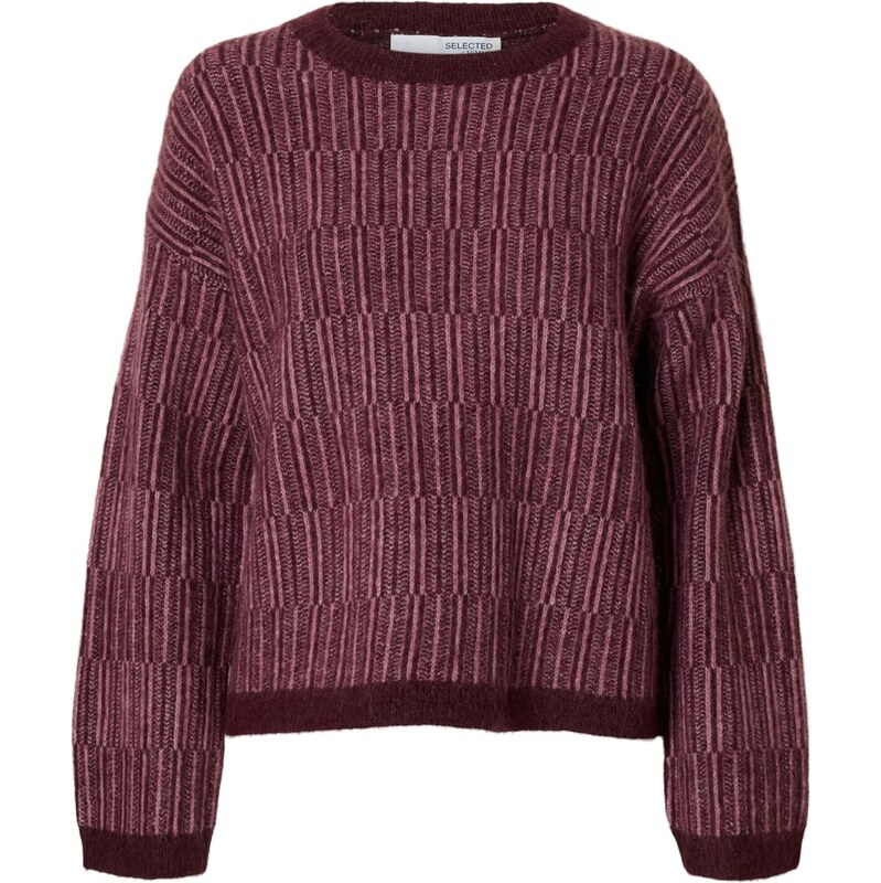 SELECTED Sveter SLFAlva farba lesného ovocia / pastelovo fialová 66372981