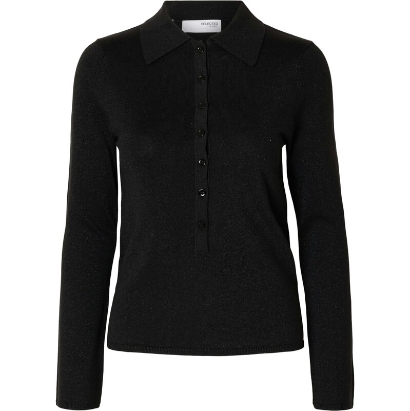 SELECTED Sveter SLFLURA čierna melírovaná 66372978