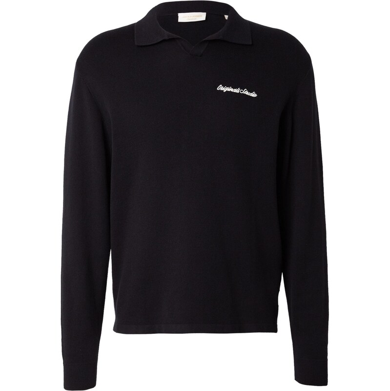 JACK & JONES Sveter JORNORREBRO čierna / biela 66373004