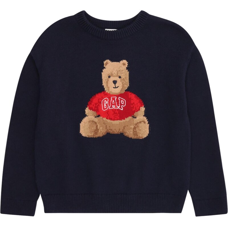 GAP Sveter námornícka modrá / svetlohnedá / červená / biela 66373026