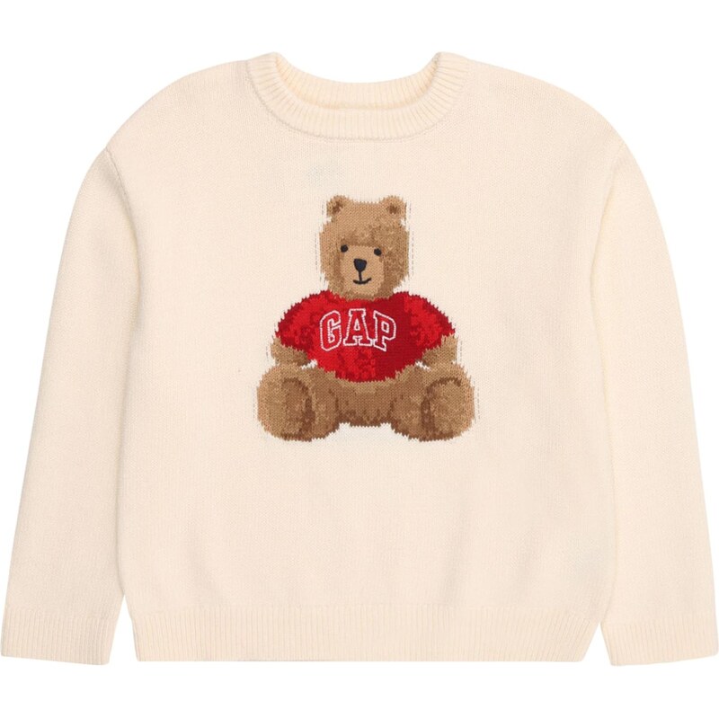 GAP Sveter karamelová / tmavočervená / biela / biela ako vlna 66373027