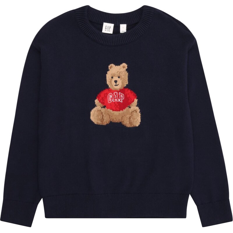 GAP Sveter námornícka modrá / mokka / červená / biela 66373040