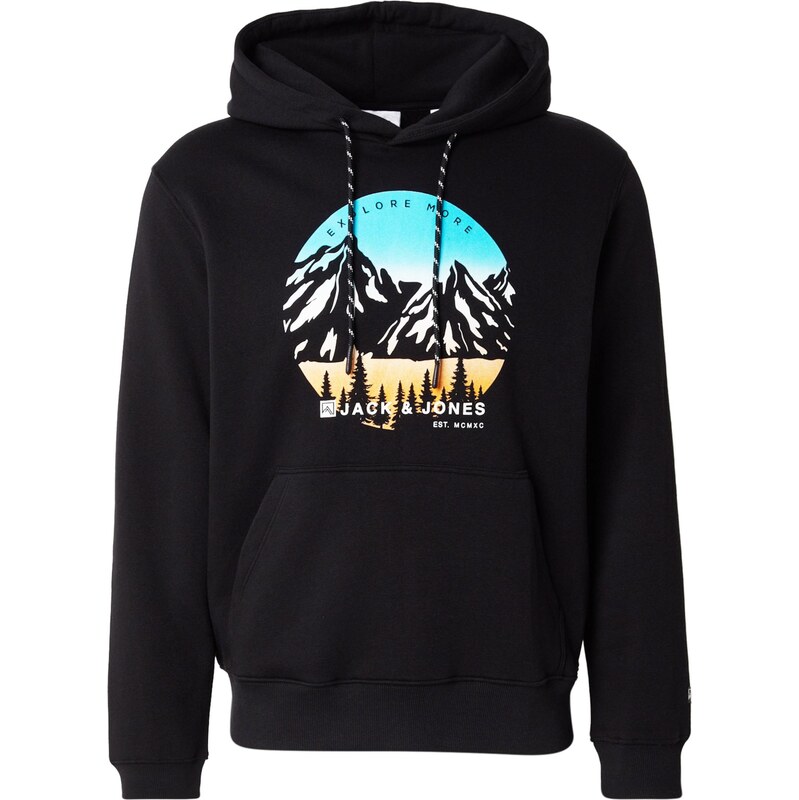 JACK & JONES Mikina JJEXPLORER svetlomodrá / oranžová / čierna / biela 66373024