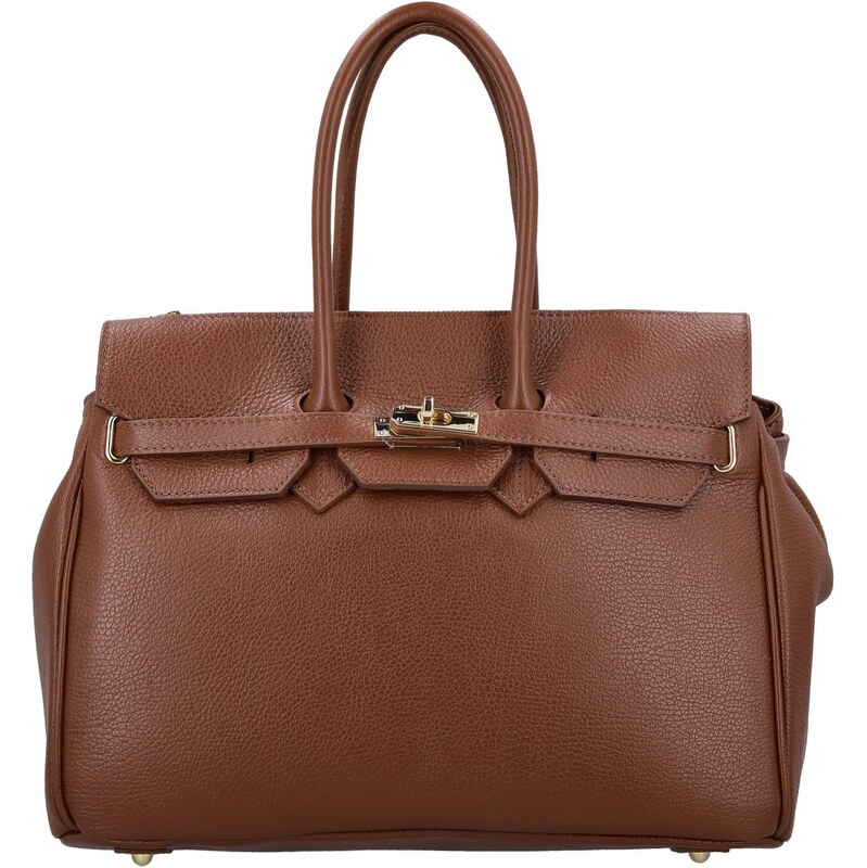 Dámska kožená kabelka na rameno hnedá - Delami Vera Pelle Klarista 66455085