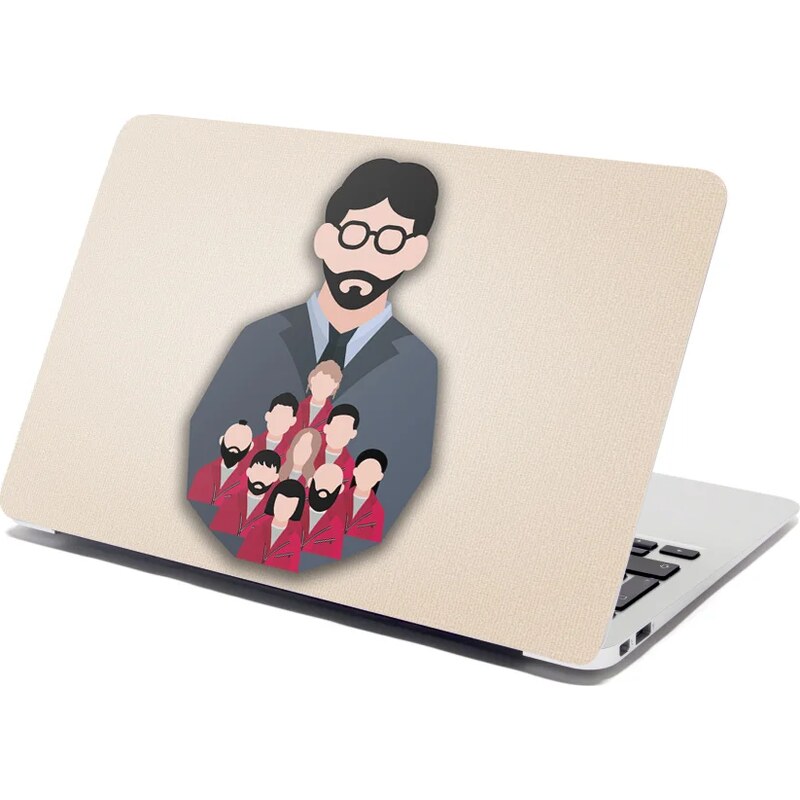Sablio Samolepka na notebook Money heist Profesor a jeho tím Béžová 65112598
