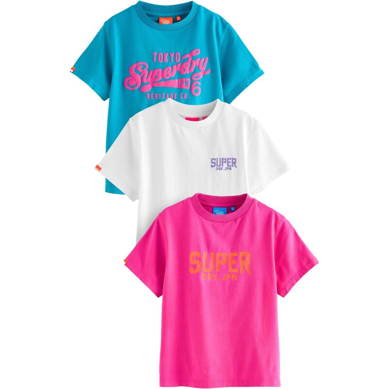 Superdry & Co Tričko Athletic modrá / levanduľová / ružová / biela 66382592