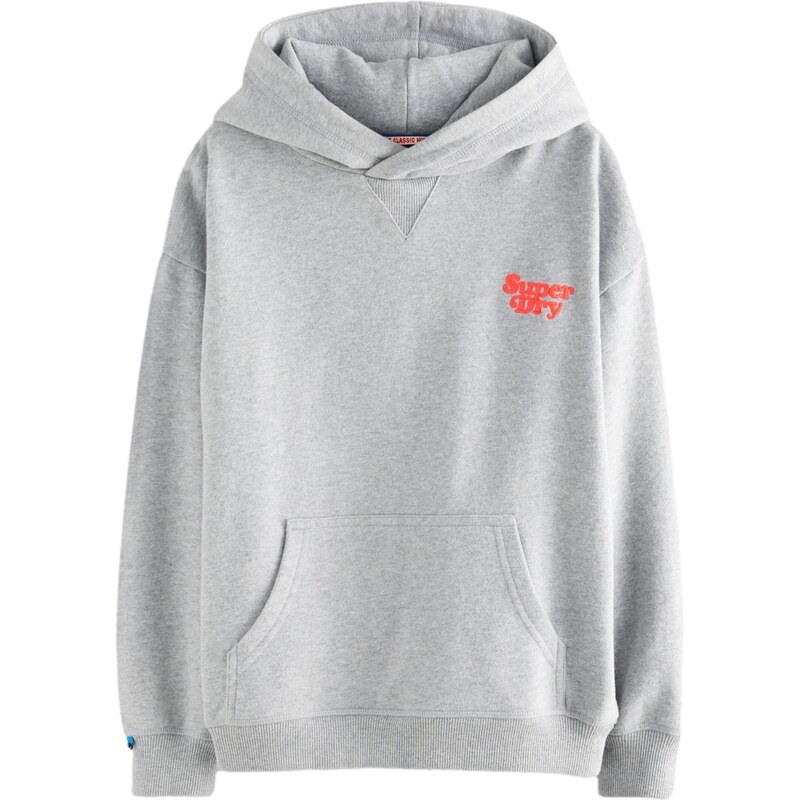 Superdry & Co Mikina Essentials sivá melírovaná / jasne červená 66382597