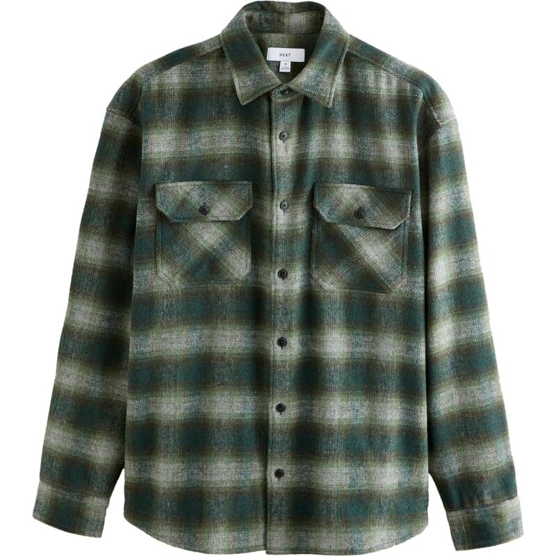 Next Košeľa svetlosivá / zelená / pastelovo zelená / tmavozelená 66382780