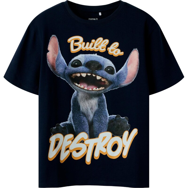NAME IT Tričko NKMNILA STITCH námornícka modrá / indigo / oranžová / 66382836