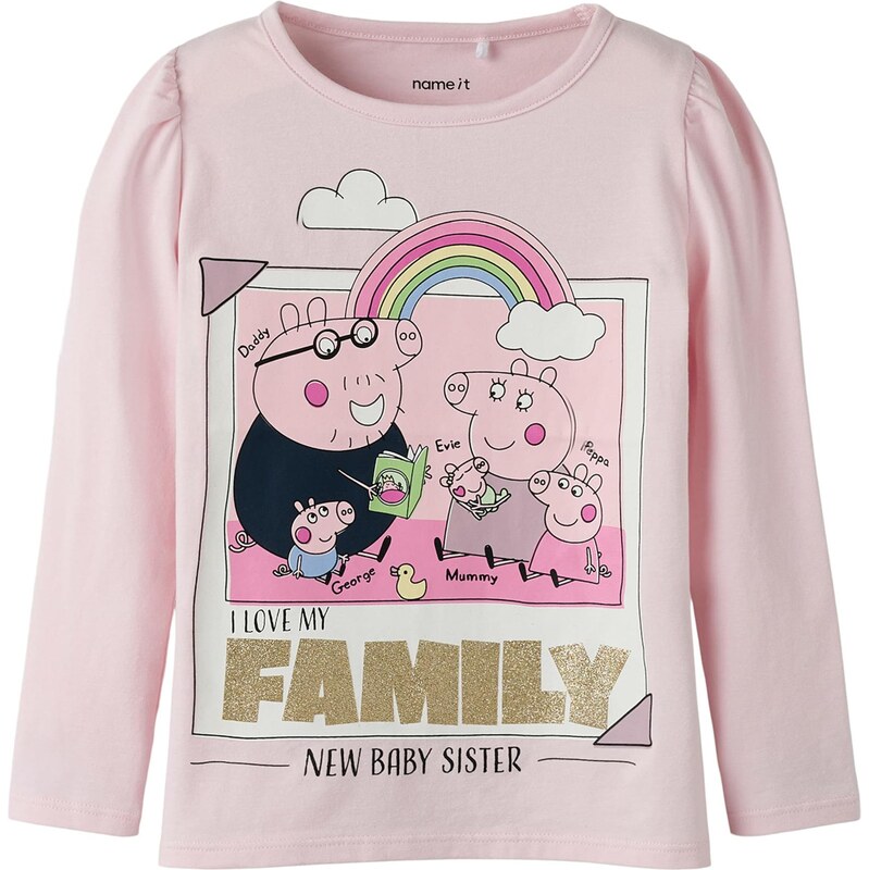 NAME IT Tričko NMFNORA PEPPA zlatá / ružová / ružová / čierna 66382840