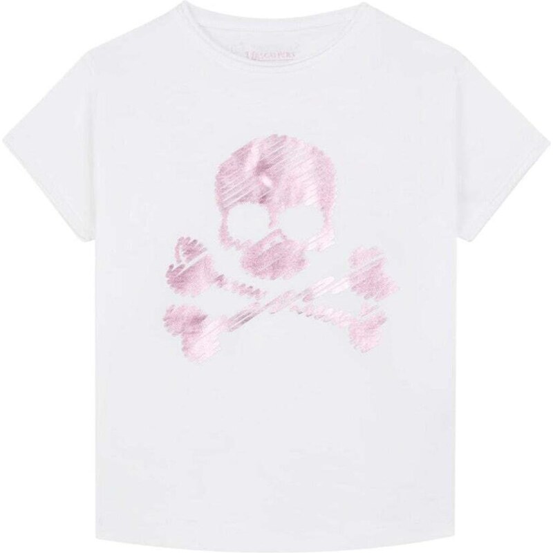 Scalpers Tričko Strokeskulltee Girls staroružová / biela 66382842