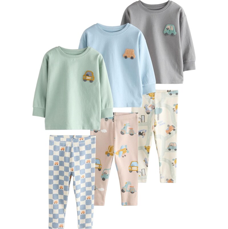 Next Pyžamo nebielená / svetlomodrá / sivá / mätová 66382904