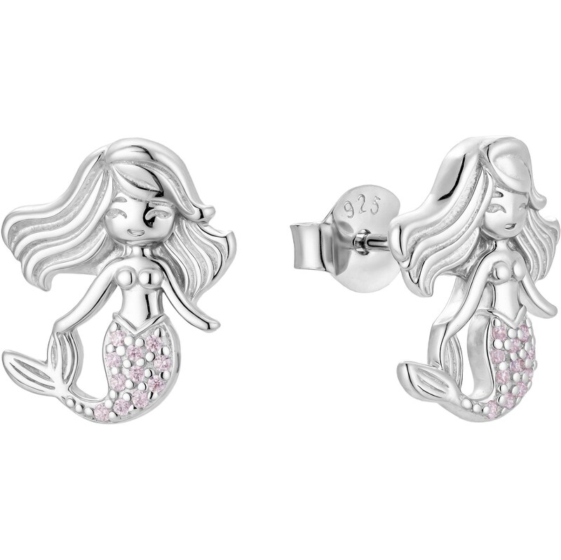Olivie Strieborné detské náušnice Morská panna 9942 66381170