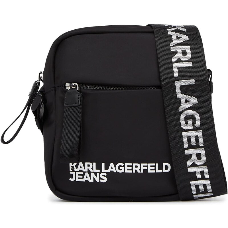 KARL LAGERFELD JEANS Taška cez rameno čierna / biela 66382951