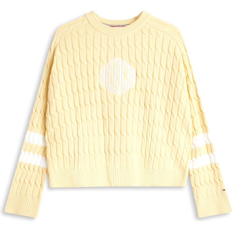 TOMMY HILFIGER Sveter pastelovo žltá / biela 66383145