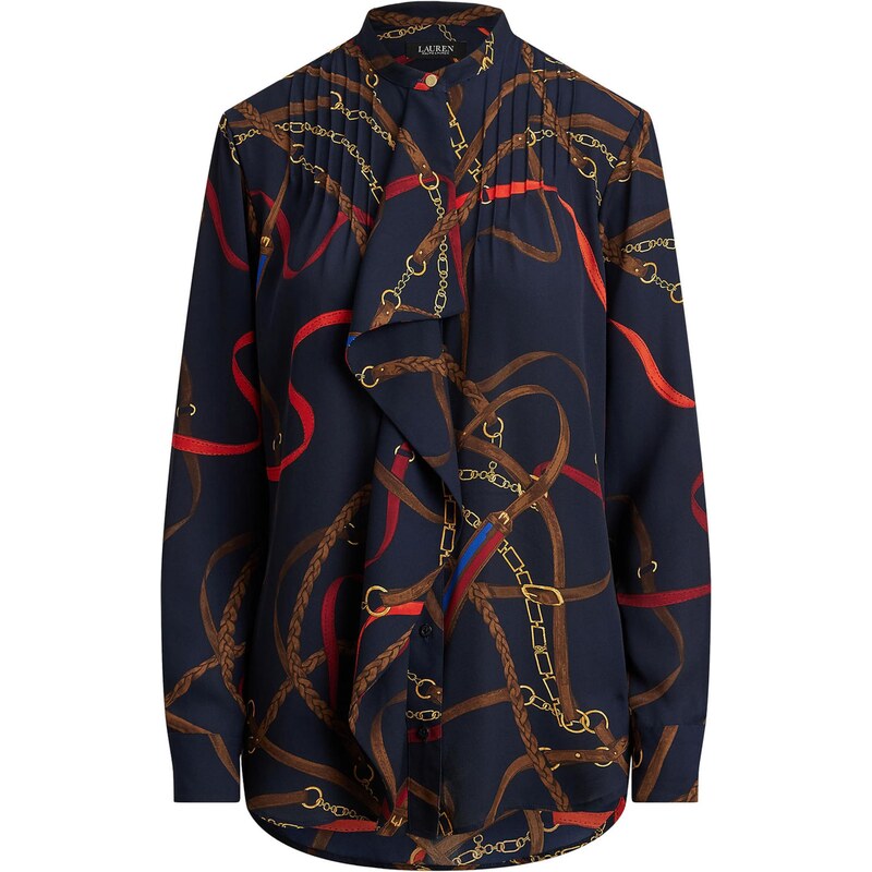 Lauren Ralph Lauren Blúzka námornícka modrá / hnedá / žltá / červená 66383190