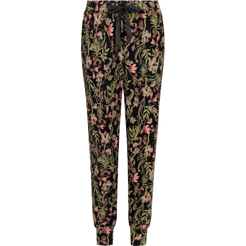 Hunkemöller Pyžamové nohavice zelená / staroružová / tmavoružová / 66383329