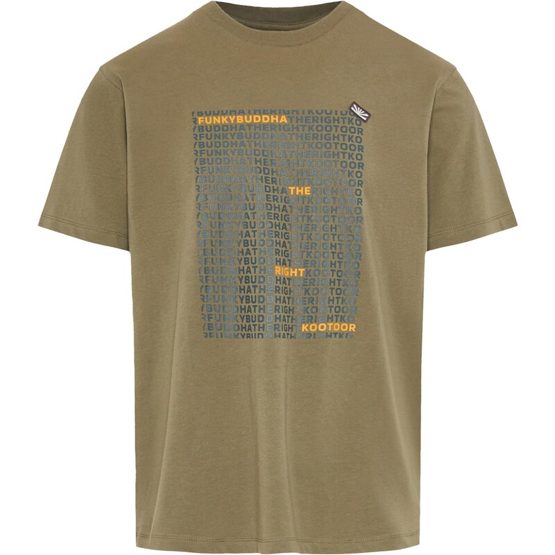 Funky Buddha Tričko sivá / zelená / oranžová 66383403