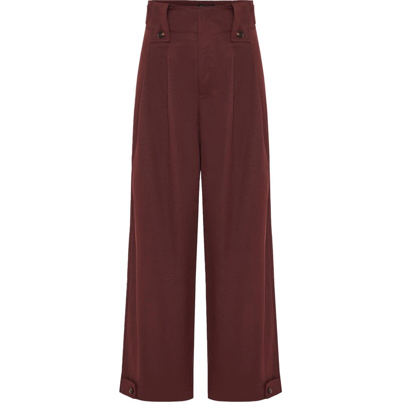 Funky Buddha Plisované nohavice tmavočervená 66383370