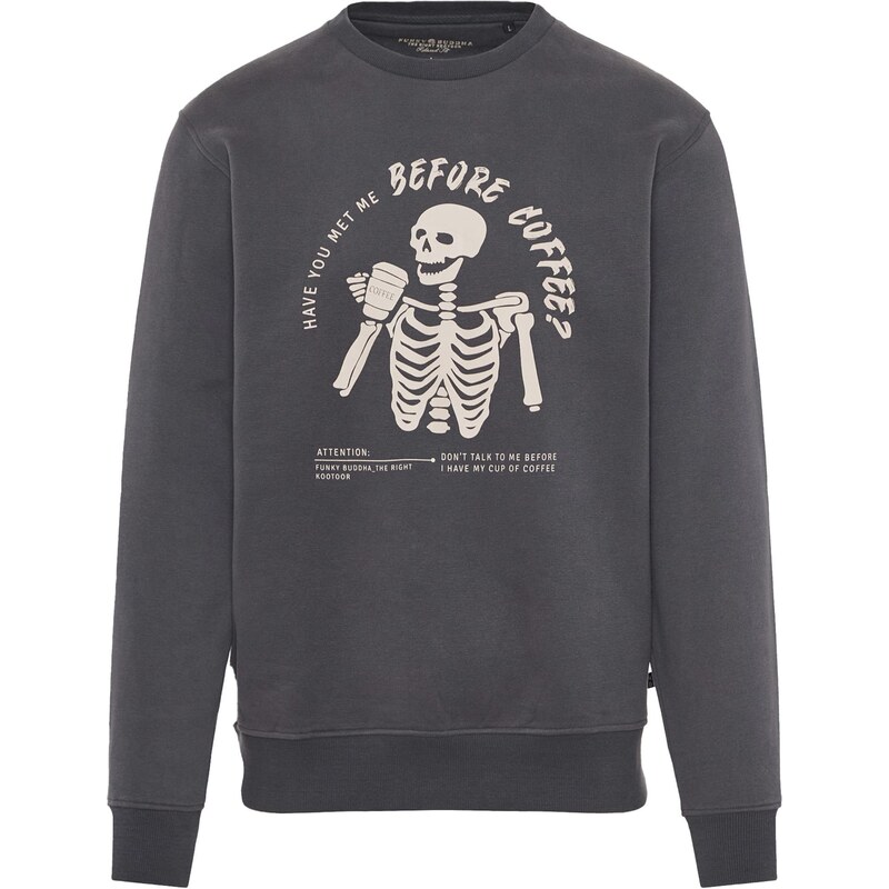 Funky Buddha Mikina slonová kosť / tmavosivá 66383356