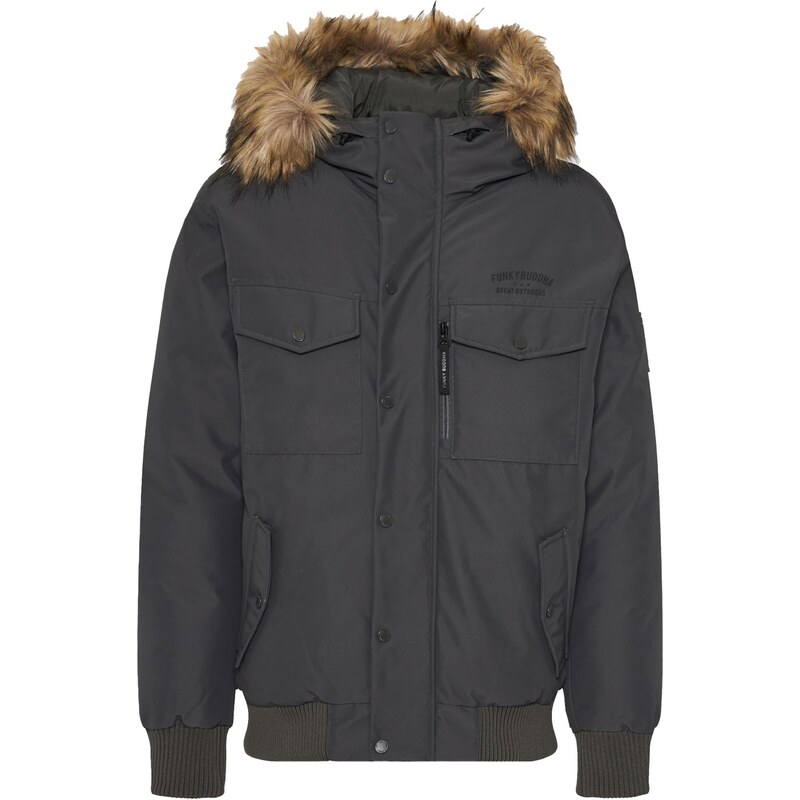 Funky Buddha Zimná bunda tmavosivá 66383372