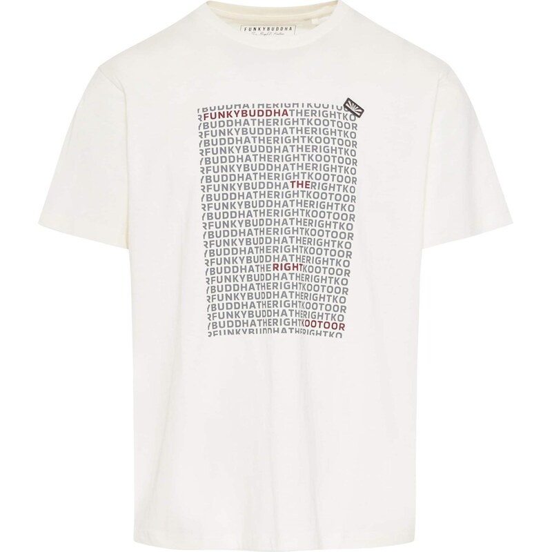 Funky Buddha Tričko nebielená / sivá / tmavočervená 66383408