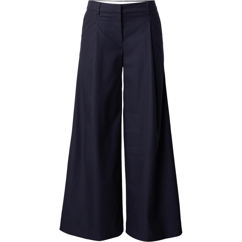 WEEKDAY Plisované nohavice Ivan námornícka modrá / svetlomodrá 66383569