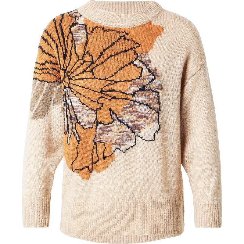 Derhy Sveter ADOLIE svetlobéžová / karamelová / brokátová / čierna 66383636