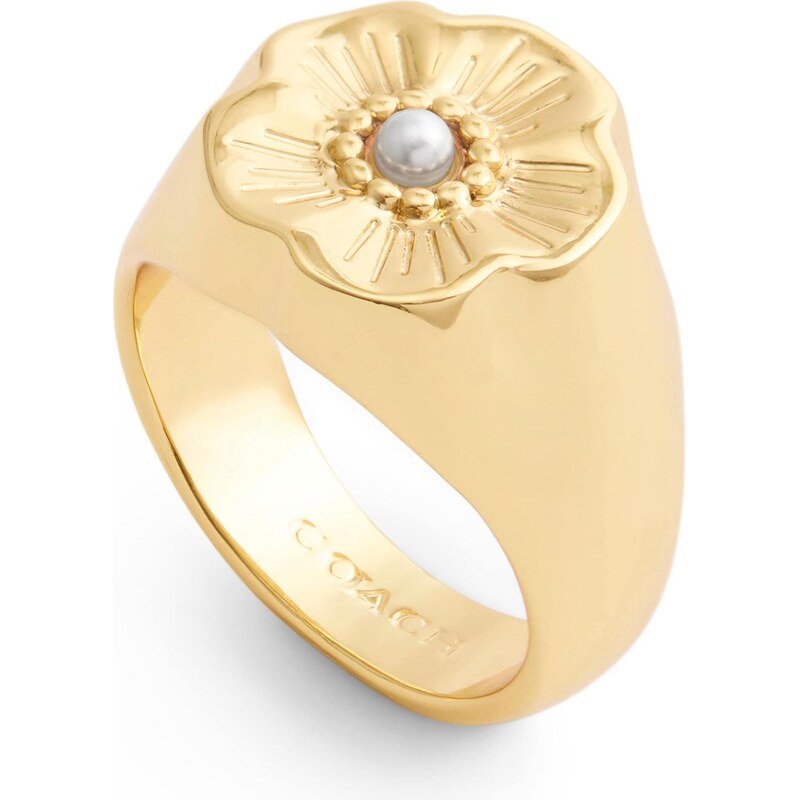 COACH Prsteň TEAROSE COCKTAIL zlatá / biela 66383565