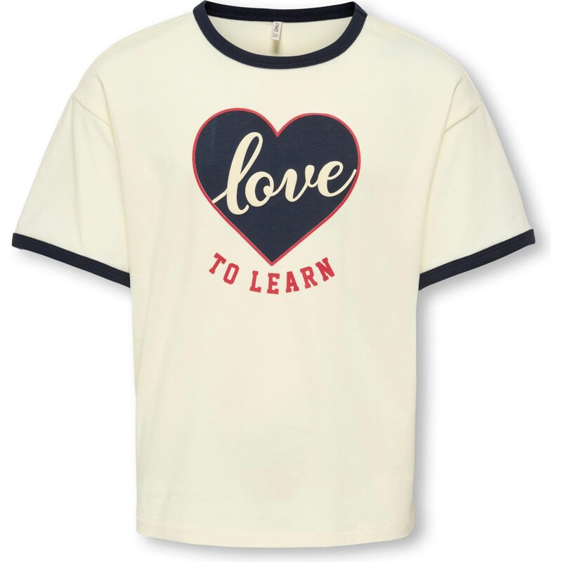 ONLY GIRLS Tričko KOGPELLA krémová / tmavomodrá / tmavočervená 66383648