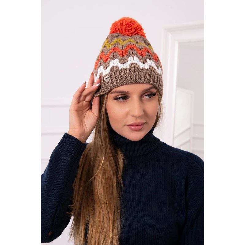 Kesi marka niezdefiniowana Dámska čiapka Laila K283 tmavo béžová+kiwi 66384989