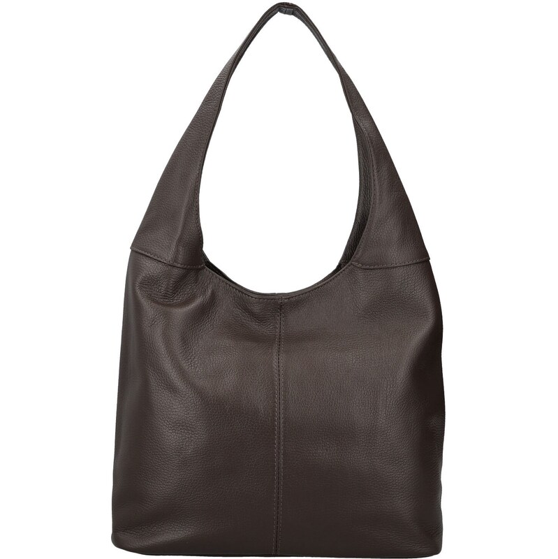 Dámska kožená kabelka cez rameno tmavo hnedá - Delami Vera Pelle 66455075
