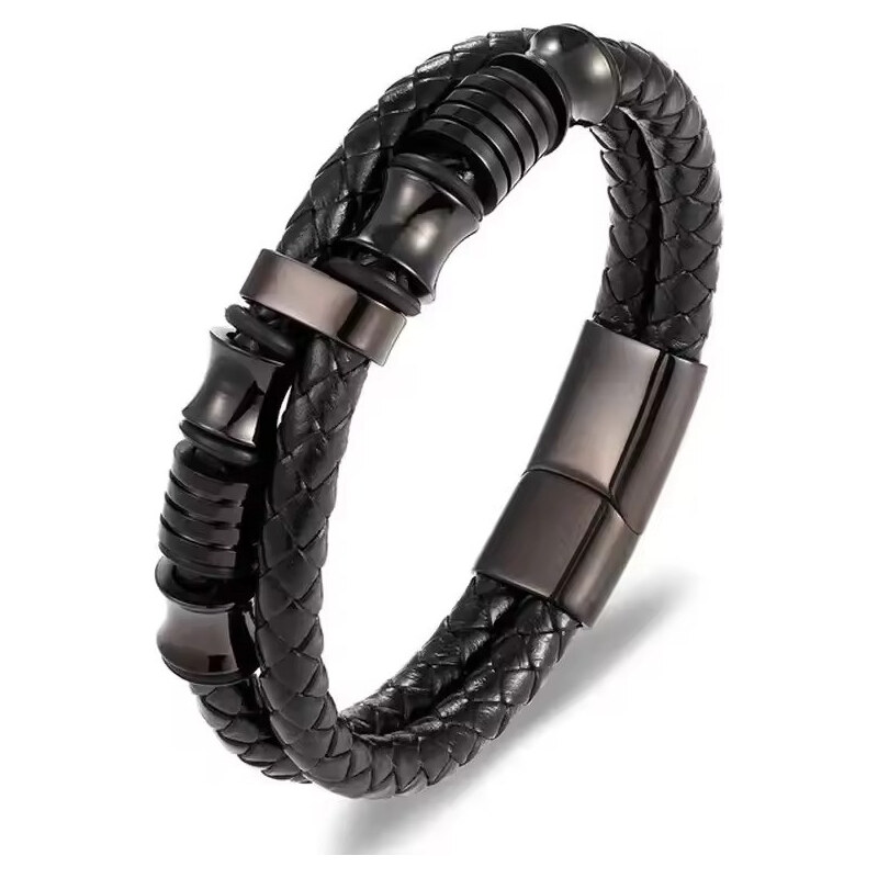 Titan Jewerly Pánsky oceľový prepletaný náramok Norris Čierny 65228373