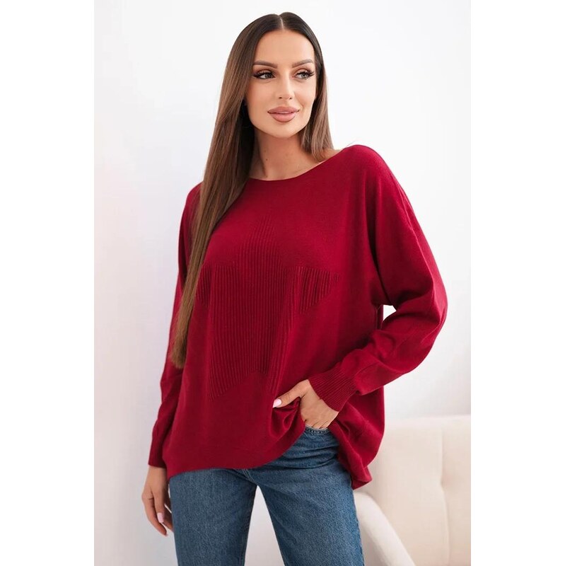 MladaModa Sveter predlžený vzadu, s embosovanou hviezdou vpredu model 66389542