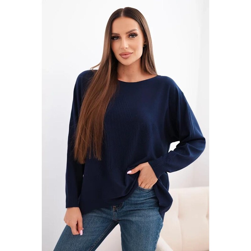 MladaModa Sveter predlžený vzadu, s embosovanou hviezdou vpredu model 66389546