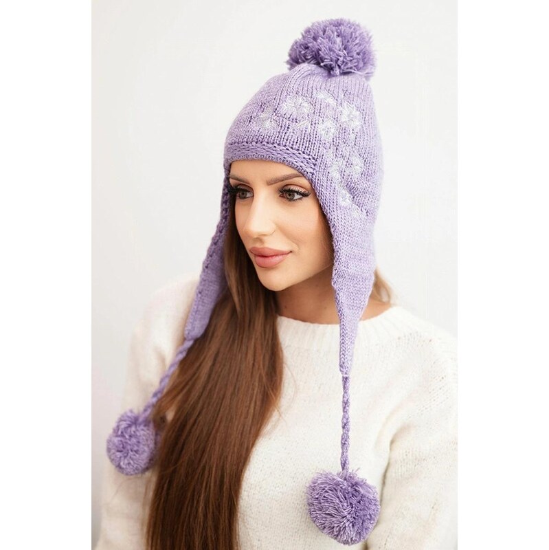 MladaModa Dámska čiapka s dlhými ušami model K341 farba lila 66389683