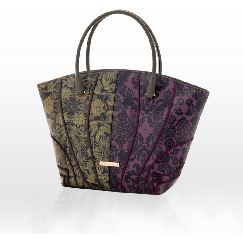 CROMIA IT TAMARICE – kožená kabelka – fialovo-zelená, vzorovaná 65768757