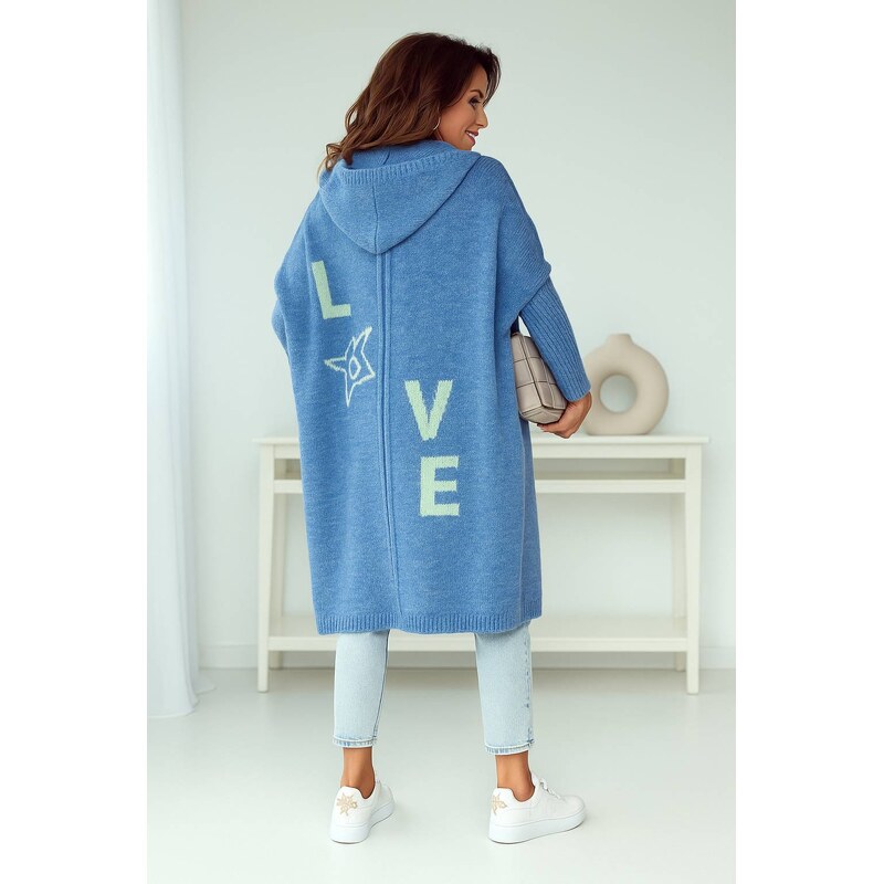 Fashionweek Dámsky luxusný pletený kabát, kardigán s kapucňou Z-LOVE 48751981
