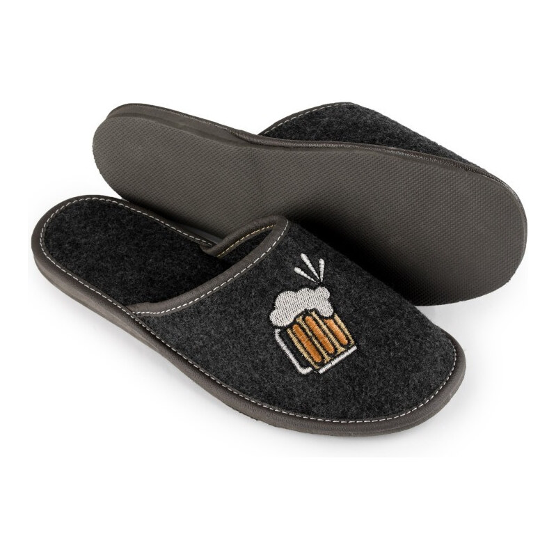 Pánske papuče s maximálnym pohodlím a pivným motívom č.43 | čierna KM 66390212