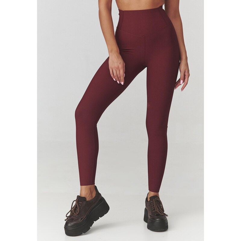 Makadamia Dámske rebrované legíny | bordová C30 66390271