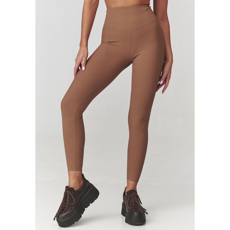 Makadamia Dámske rebrované legíny | camel C30 66390272