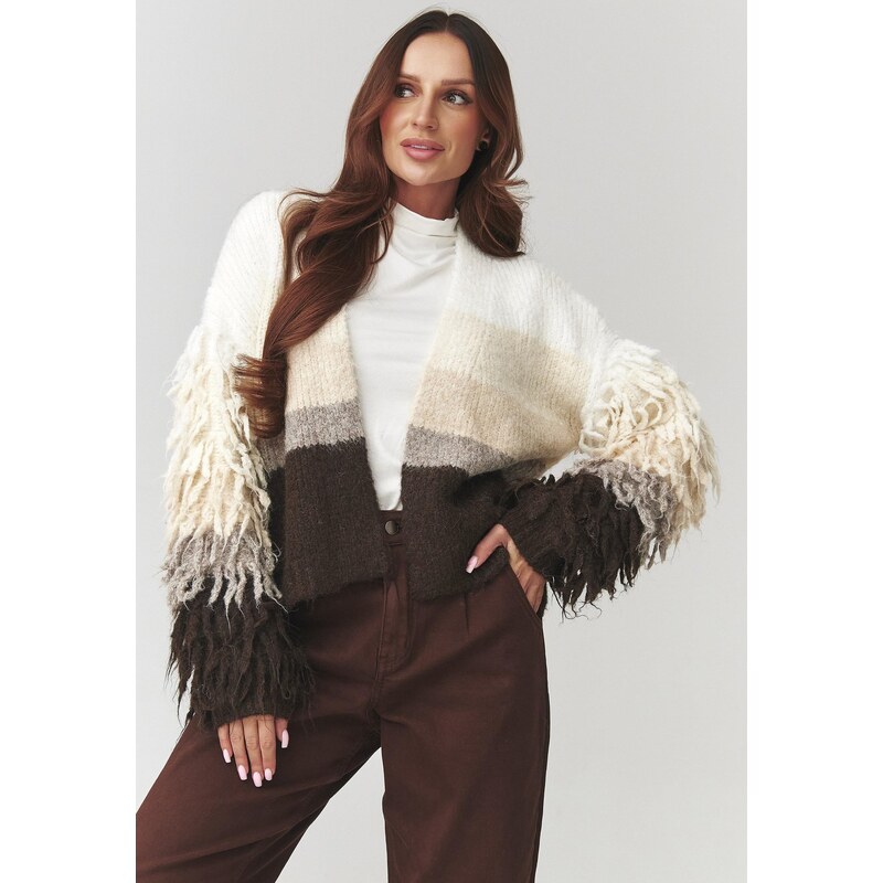 Makadamia Dámsky sveter s lemovaním | béžová C25 66390269