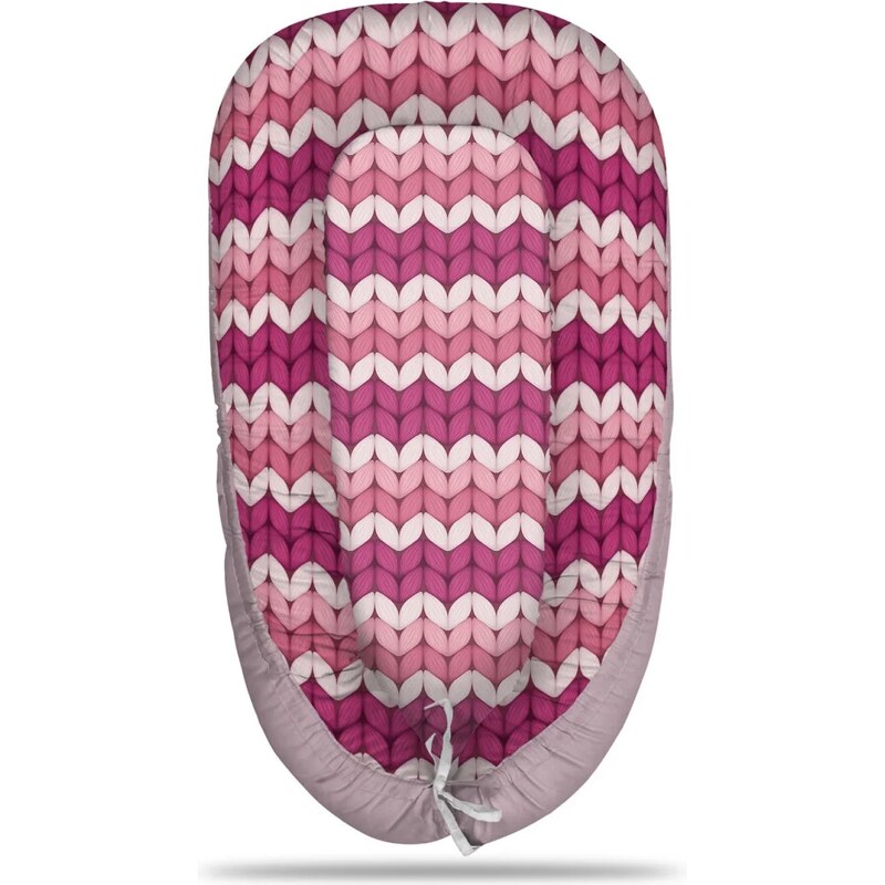 Sablio Hniezdočko pre bábätko Striedajúce ružové pletenie 65114013