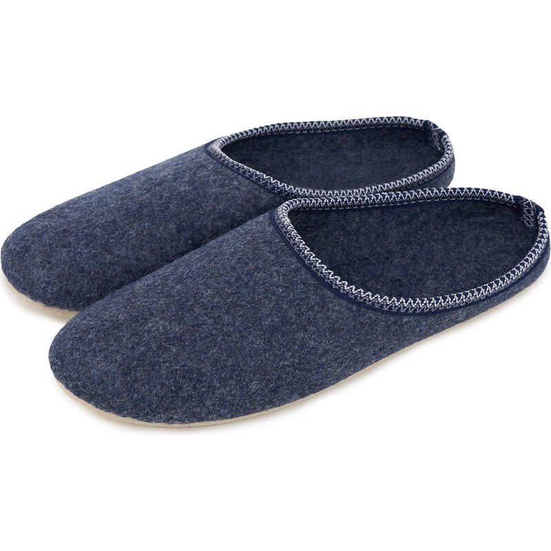 Vlnka Pánske vlnené filcové papuče Manuel modrá veľkosti obuvi - 66795285