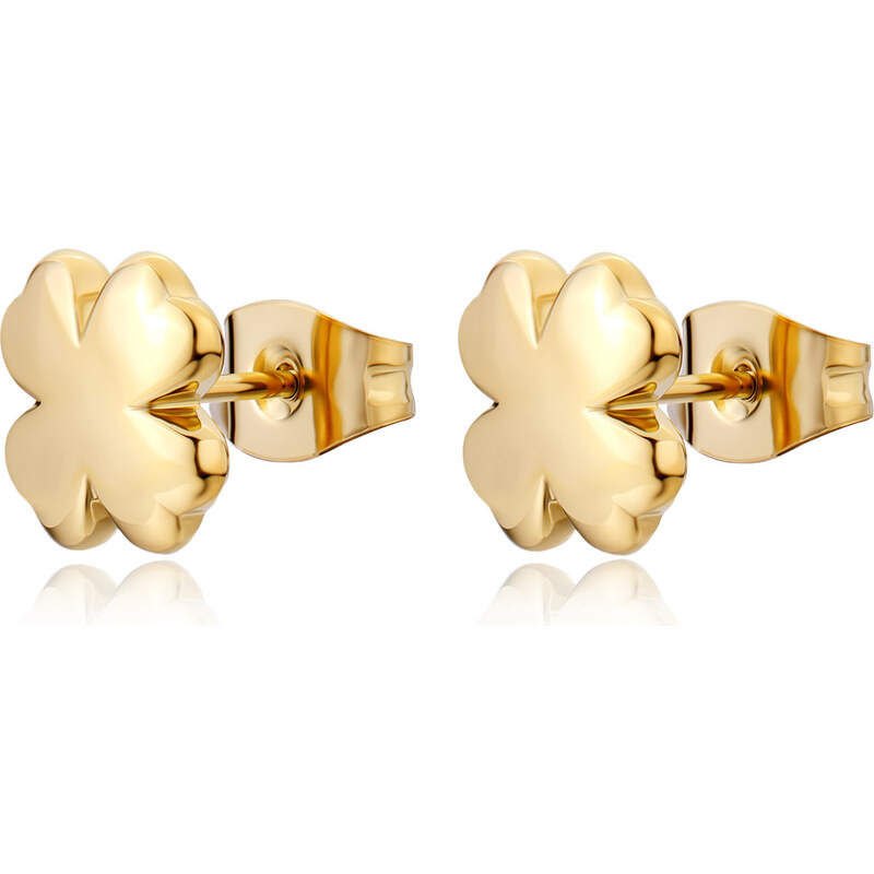 SAgapõ Pozlátené náušnice so štvorlístkami CLICK SCK296 66583737