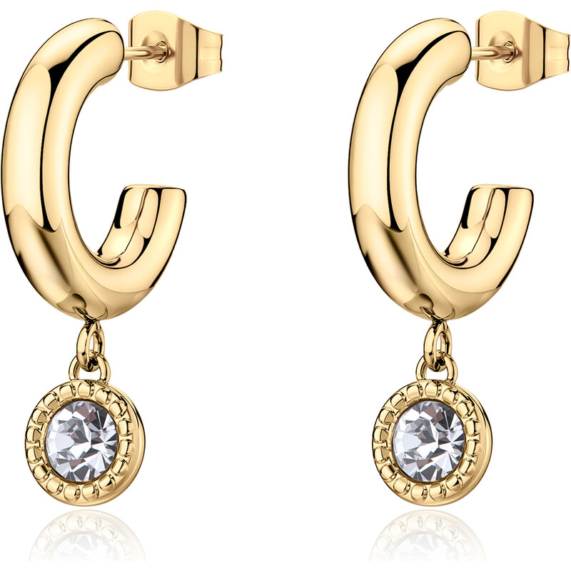 SAgapõ Kruhové pozlátené náušnice s kryštálmi Aurora SAR69 66594459