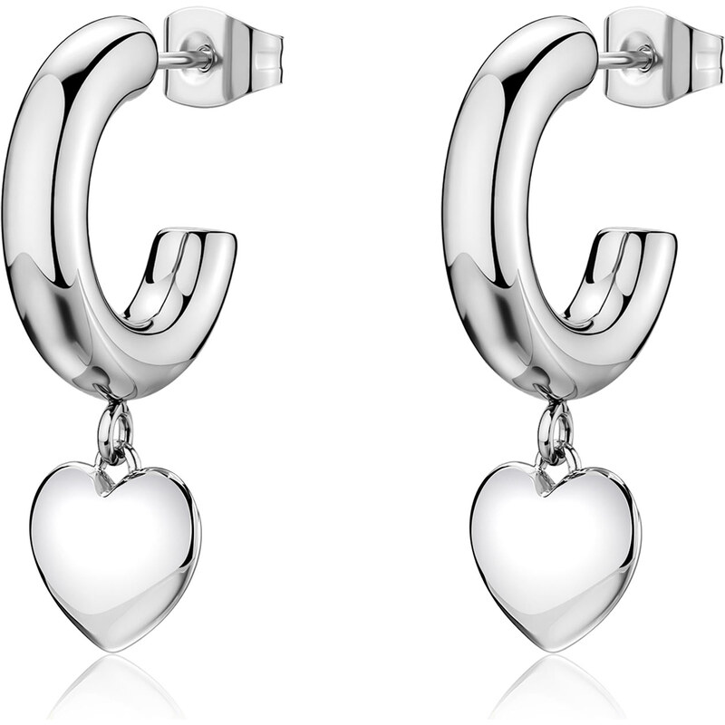 SAgapõ Kruhové náušnice s príveskami v tvare srdca Aurora SAR66 66579262