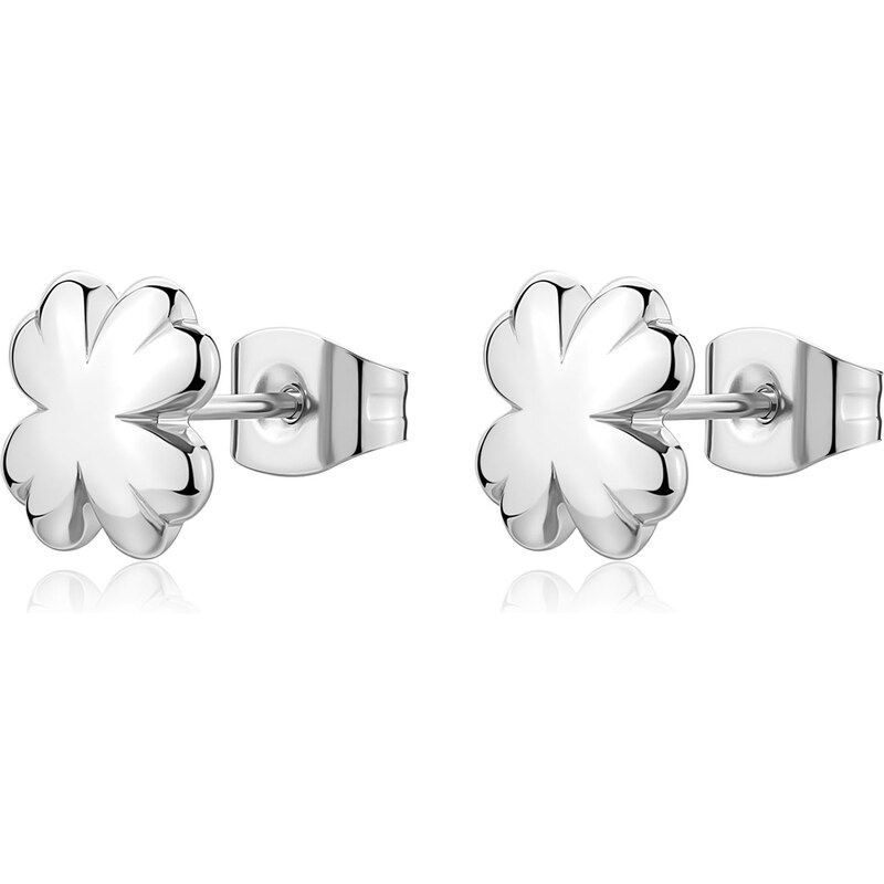 SAgapõ Oceľové náušnice so štvorlístkami CLICK SCK295 66580943