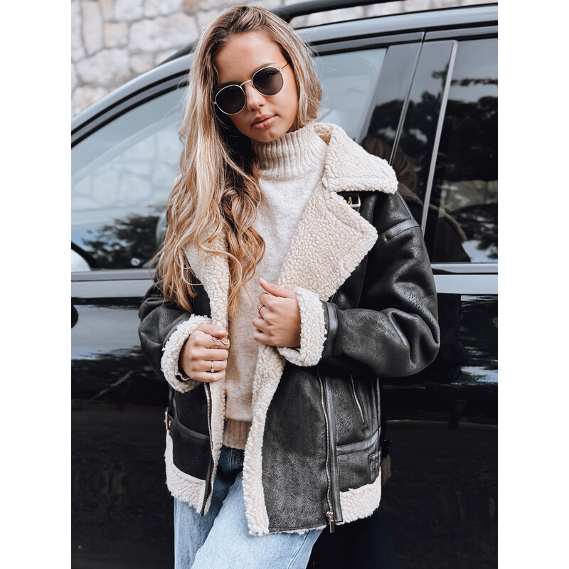 DStreet Dámska kožená bunda s kožušinou 66470497