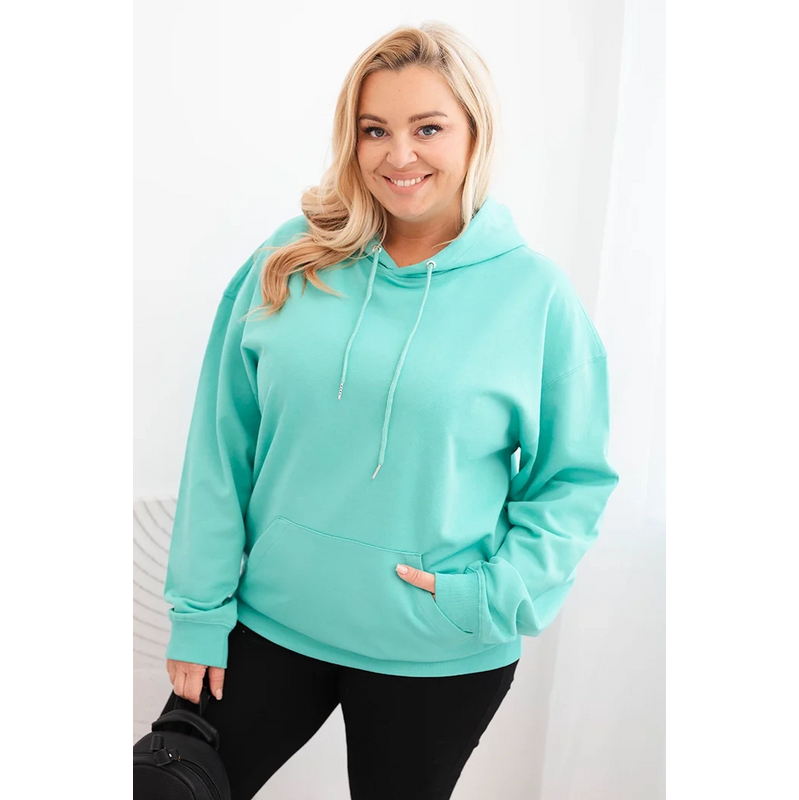 Kesi Dámska mikina s kapucňou a klokaním vreckom Plus Size z bavlny 66964621